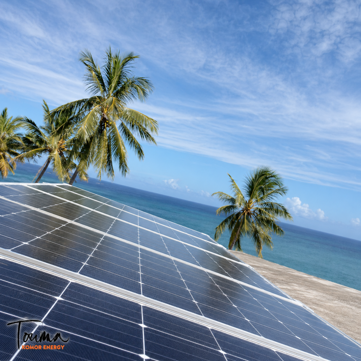 Installation solaire en bord de mer aux Comores
